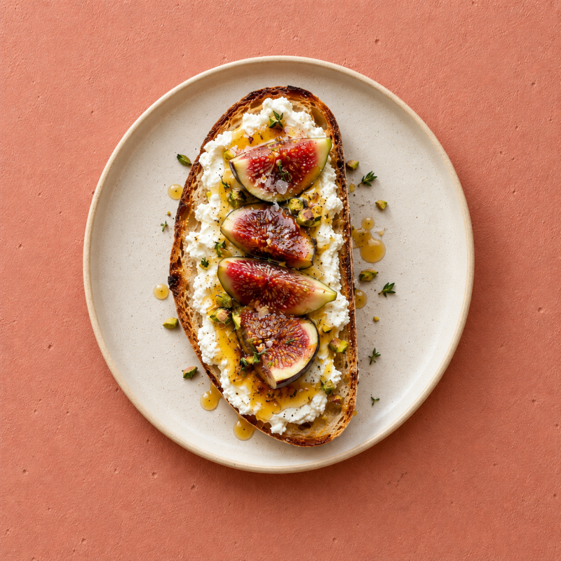 Toast Au Chèvre Frais, Figues Et Miel