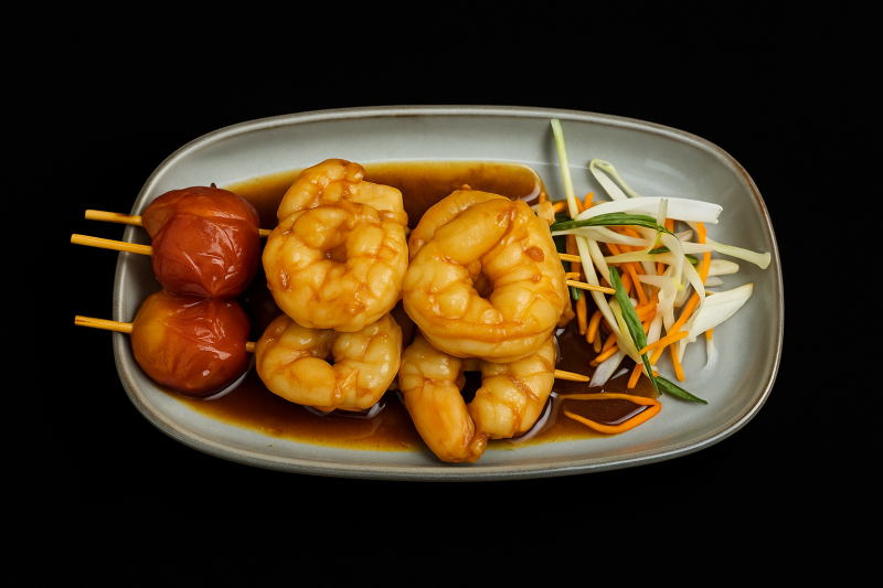 (04) Brochettes De Crevettes Grillées