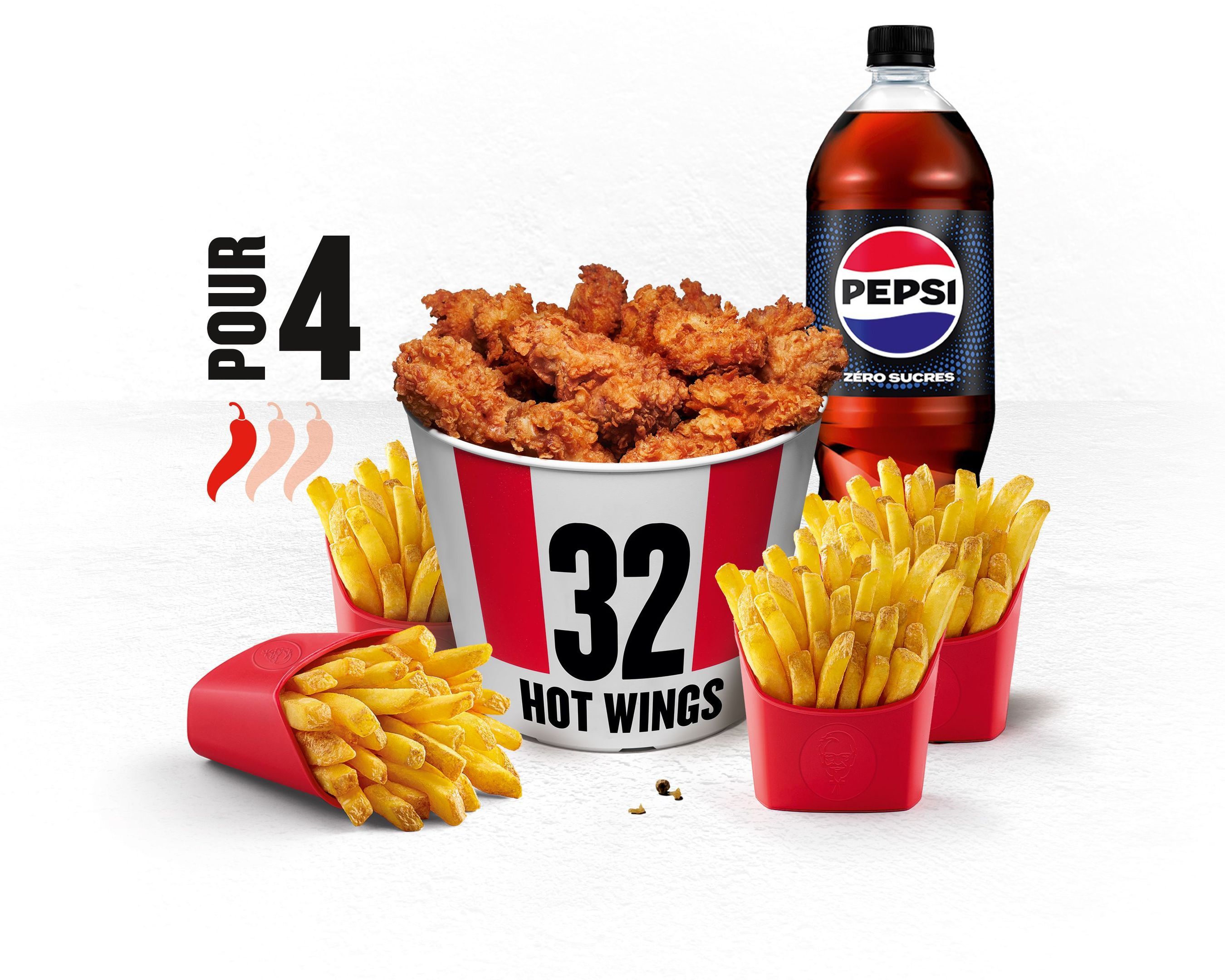Menu Bucket Pour 4 – 32 Hot Wings®