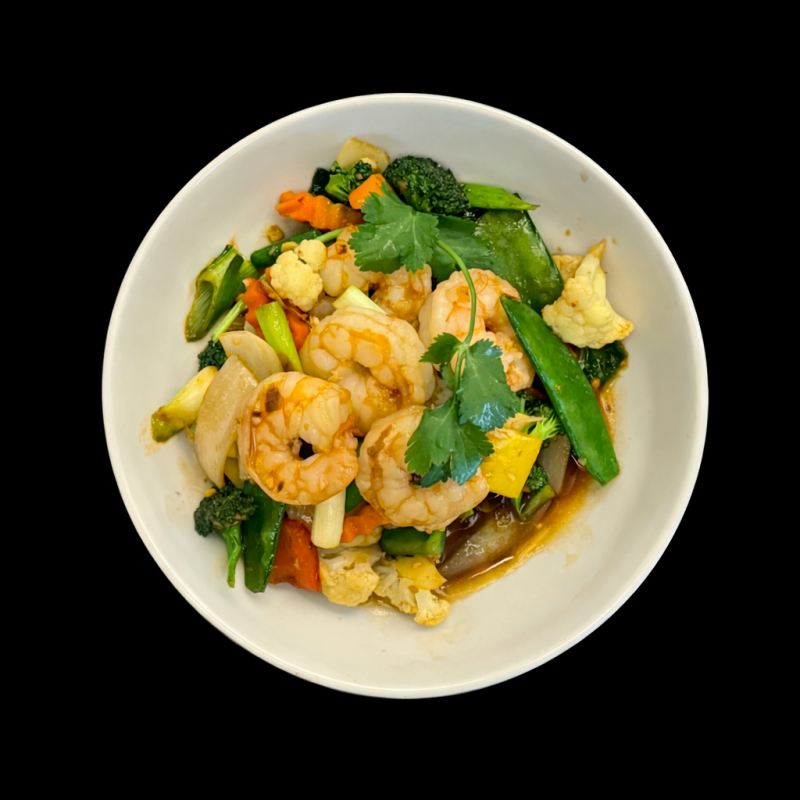 (06) Légumes Variés Sautés Aux Crevettes