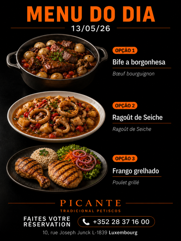 Menu Du Jour Bife A Borgonhesa (Boeuf A Bourguignon)