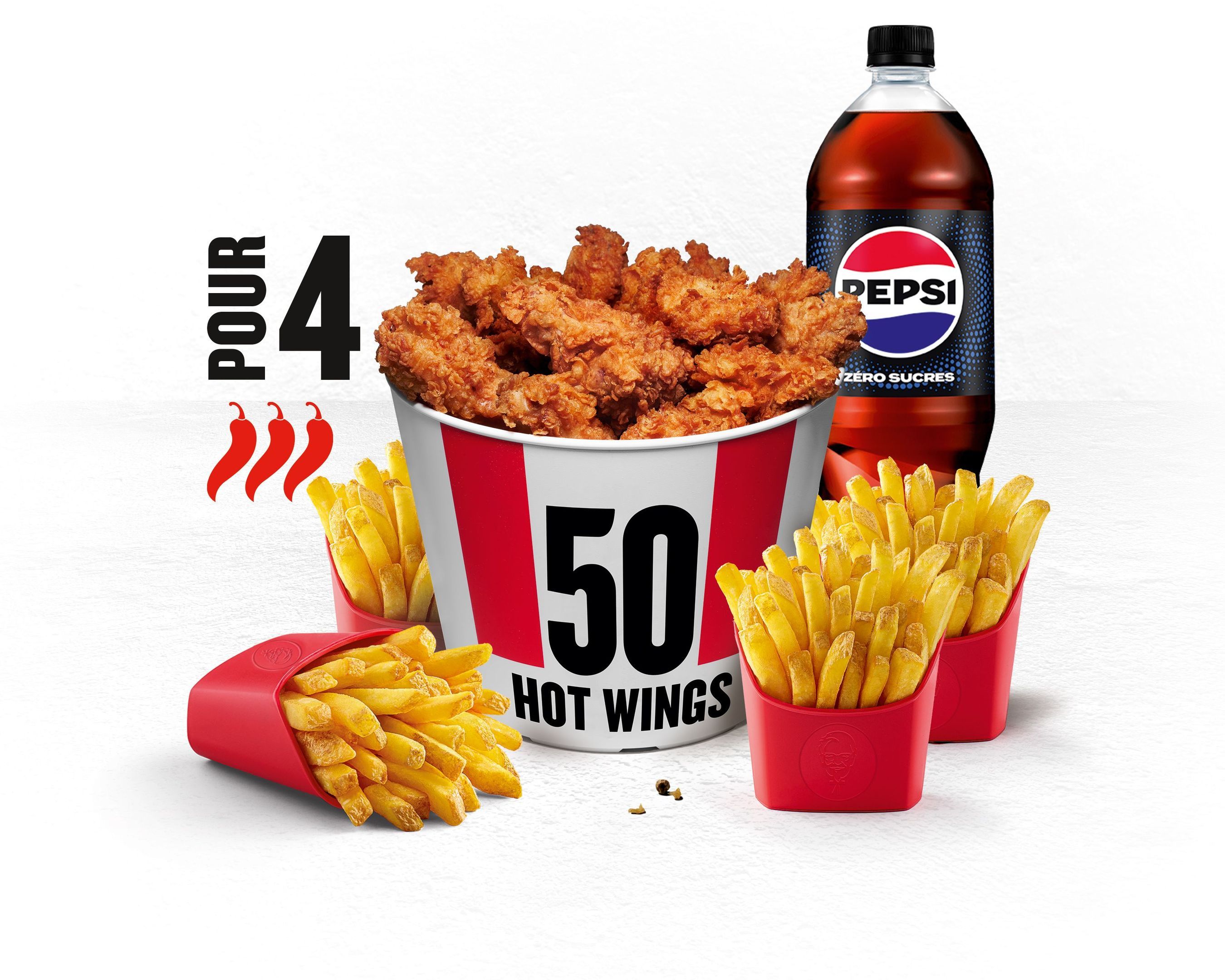 Menu Bucket Pour 4 – 50 Hot Wings®