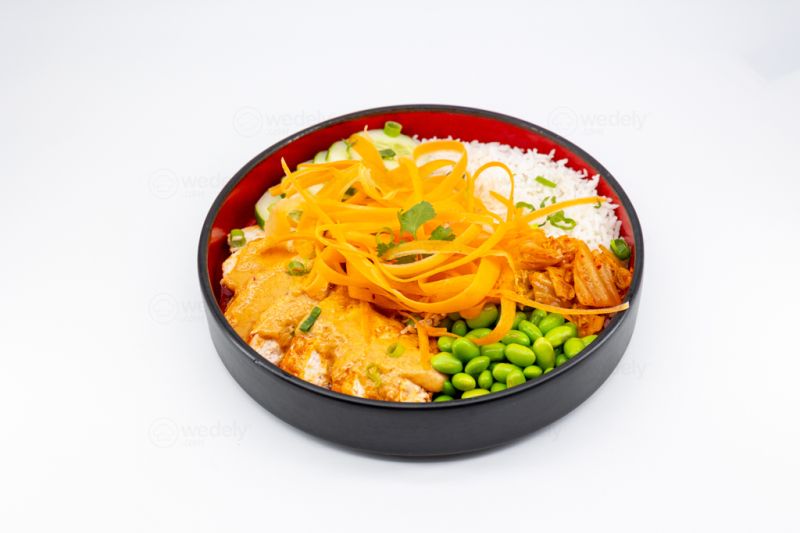 Thai-Style Poached Chicken, Kimchi & Rice