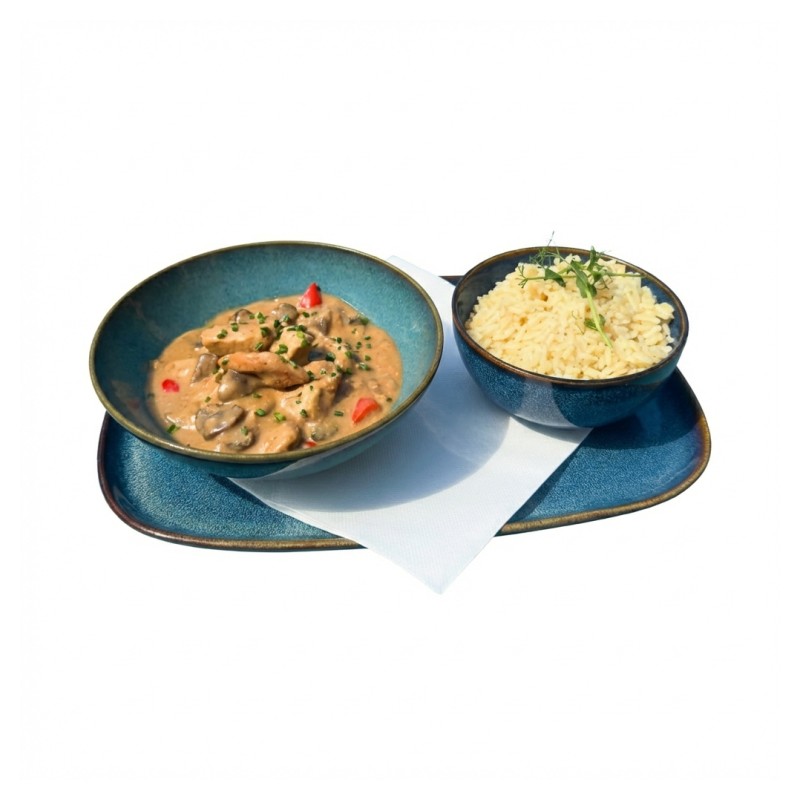 Emincé De Poulet Aux Champignons Et Son Accompagnement Au Choix