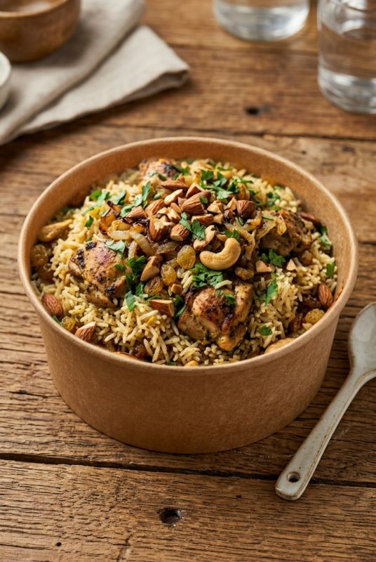 Riz Au Poulet Fruits Sec À L'orientale