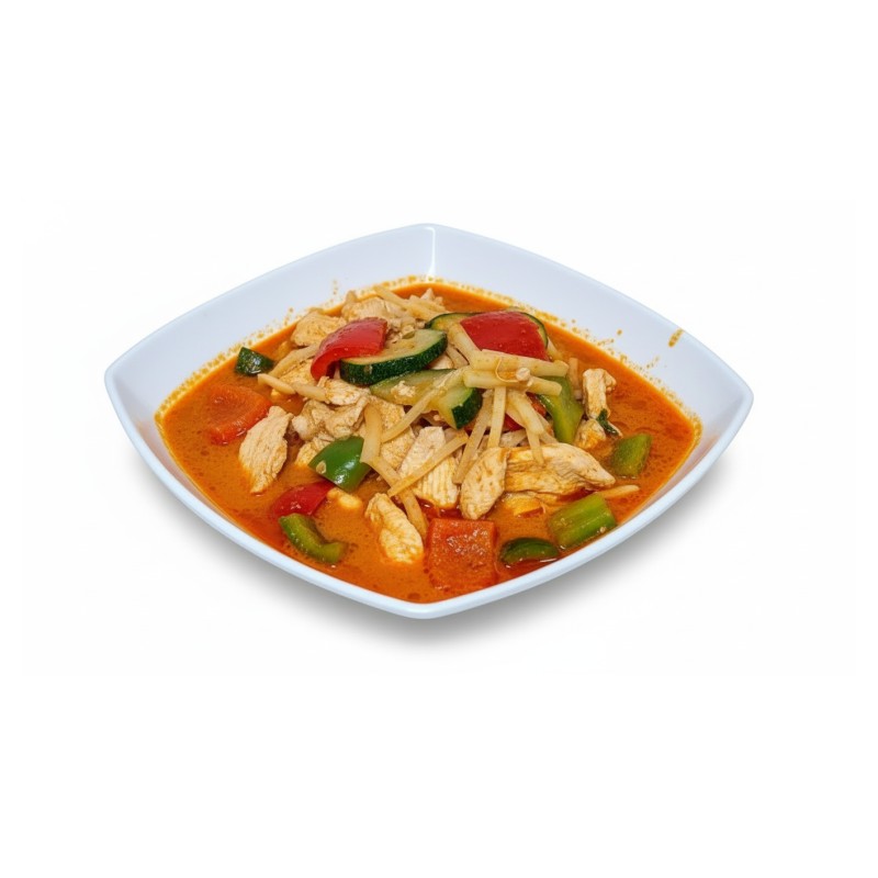 Curry Rouge Au Poulet Avec Lait De Coco