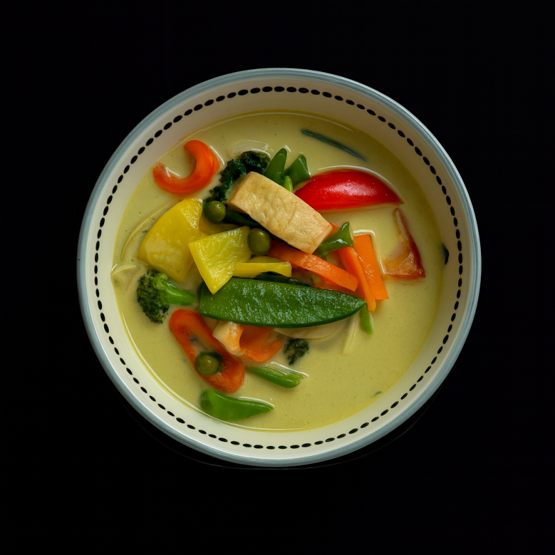 (Vtr19) Curry Vert Avec Légumes Variés