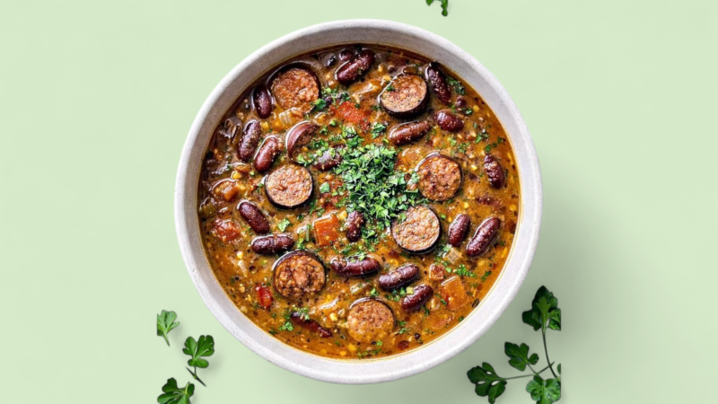 Soupe Louisianne Aux Haricots Rouges Et Andouille