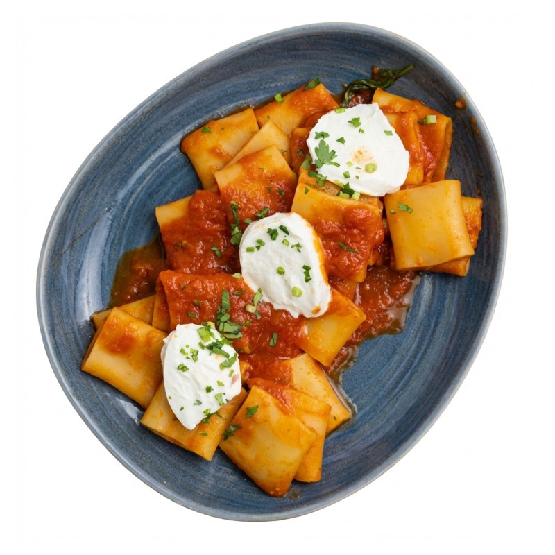 Paccheri Al Pomodoro E Mozzarella Di Bufala