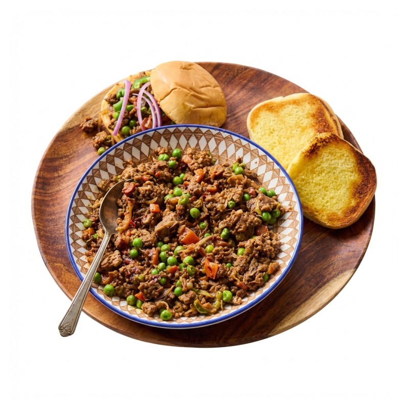 Pav With Mutton Keema