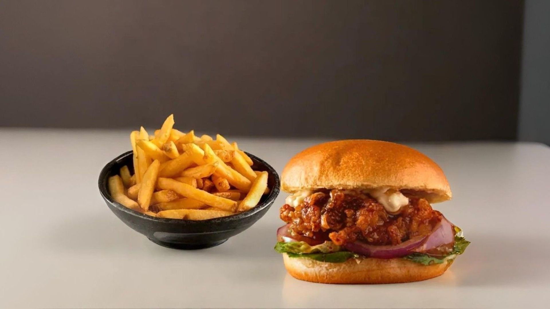 Menu Korean Burger + Fries
