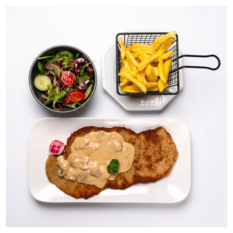 Escalope De Veau Panée Crème Champignons