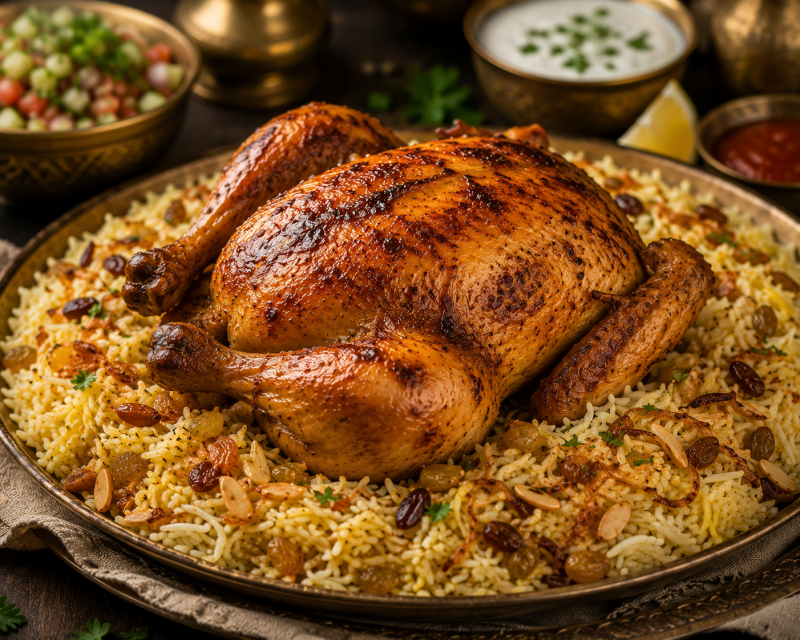 Poulet Complet Farci À L'orientale