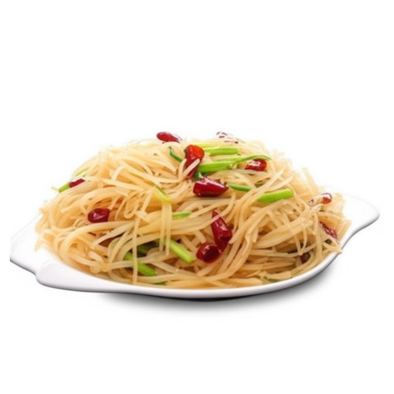 Emincé De Pommes De Terre Sauteés À La Sauce Aigre Doouce, Légèrement Piquant