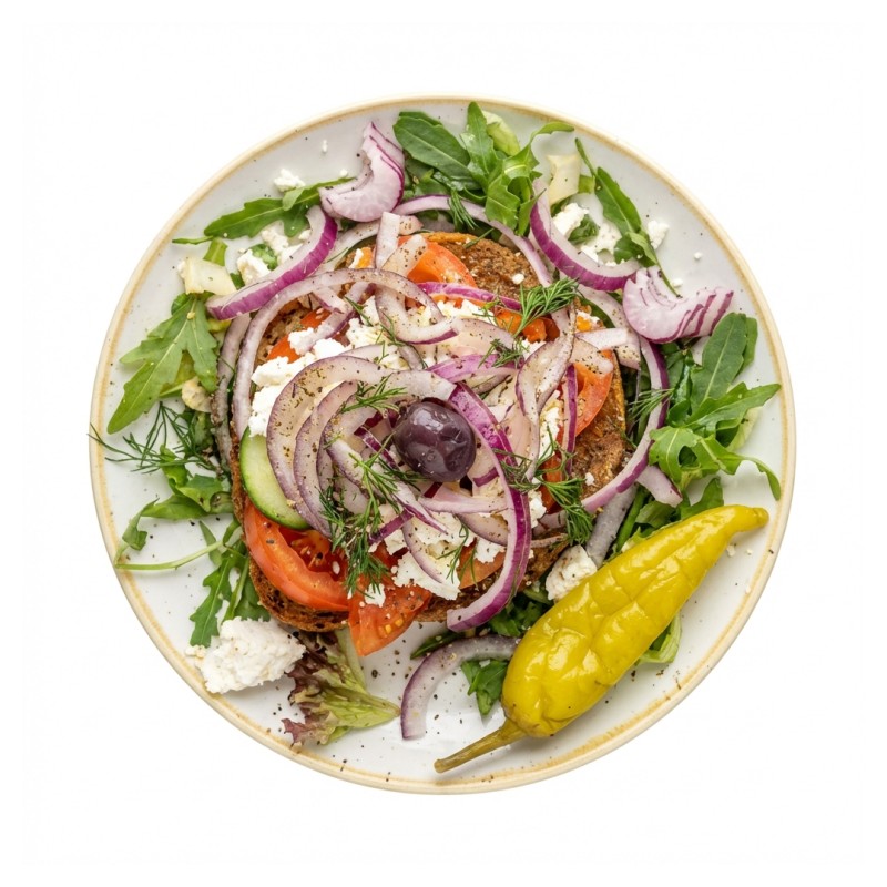 Takos Me Feta, Tomata, Elia, Skordo