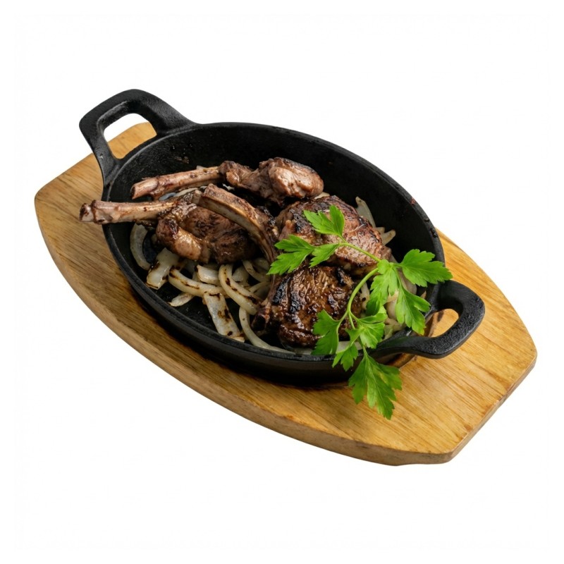 Couronne D’agneau Au Cumin Sur Plat Chauffant