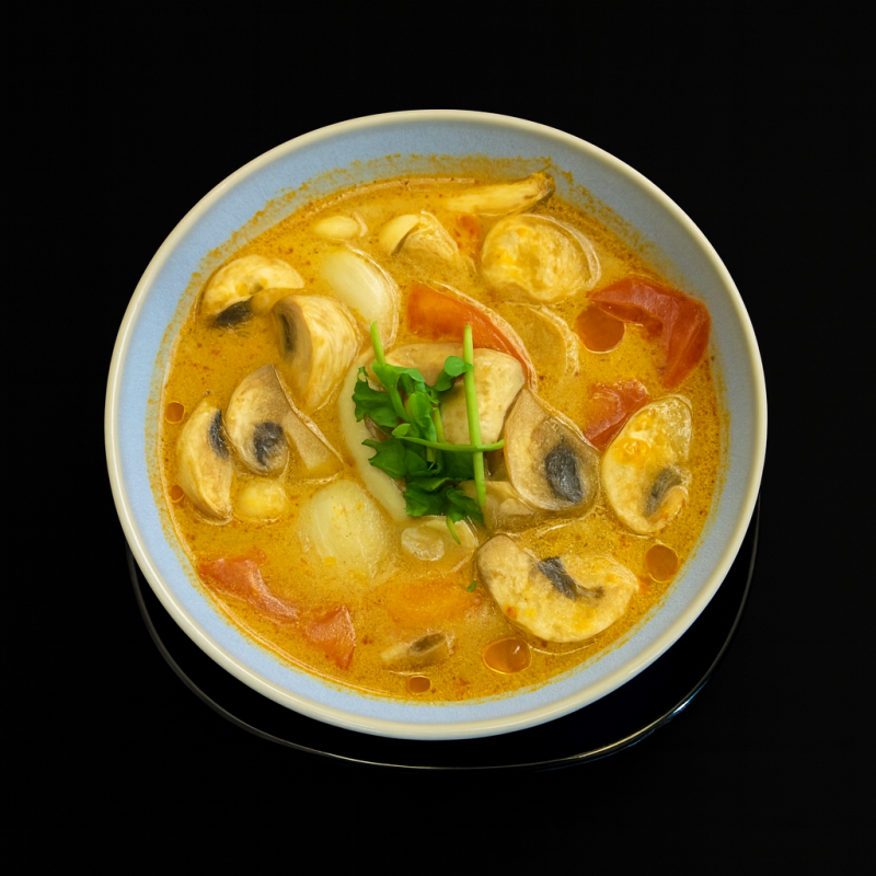 (Vtr3) Soupe Épicée Au Champignons À La Citronnelle.
