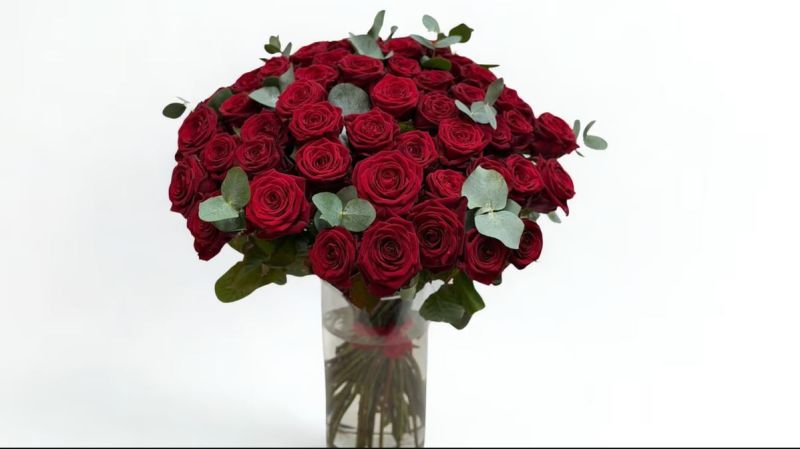 Red Roses Bouquet 55 Pieces
