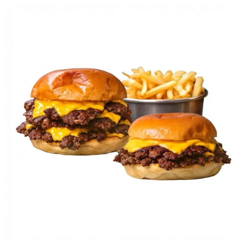 Menu Duo ( X2 Smash Burger 🍔 + 1 Fries🍟)