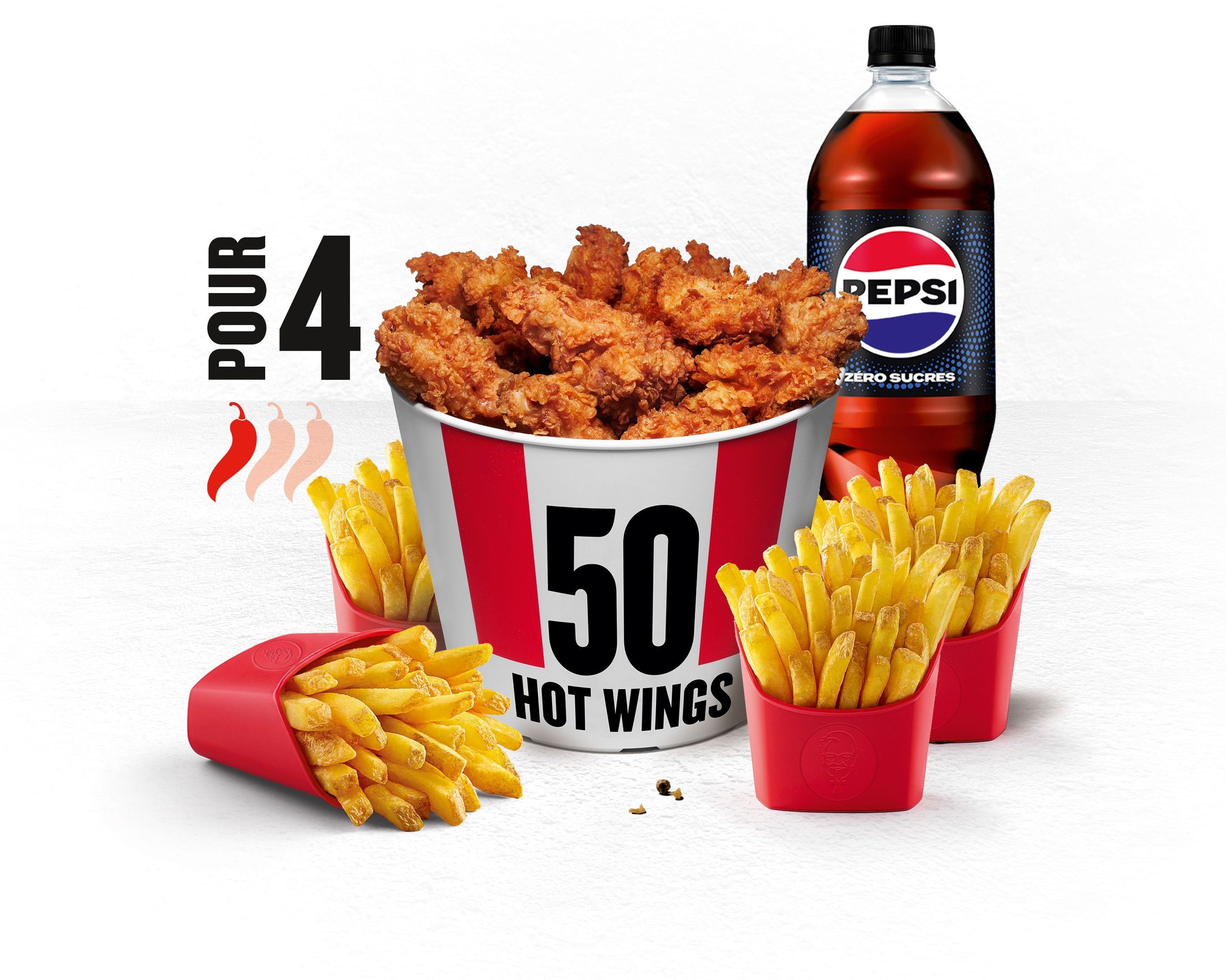 Menu Bucket Pour 4 – 50 Hot Wings®