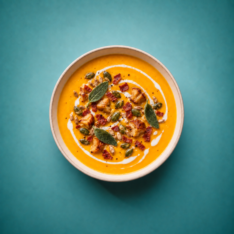Crème De Potirons, Chataigne Et Lard Croustillant