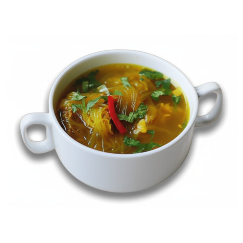 Potage Au Boeuf Curry Et Vermicelles