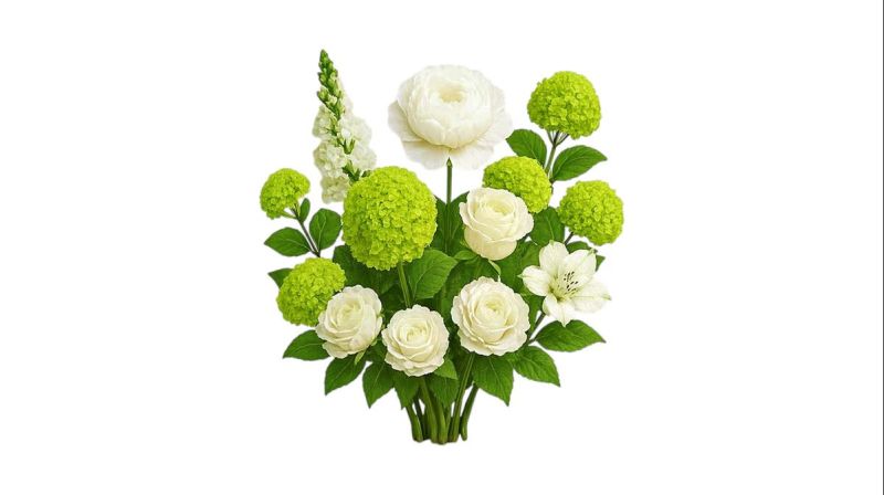White & Green - Flower Bouquet