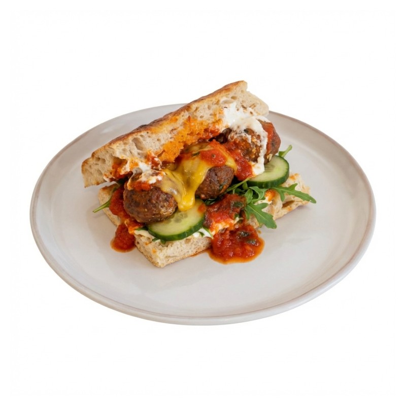 Foccacia Meatballs Sandwich