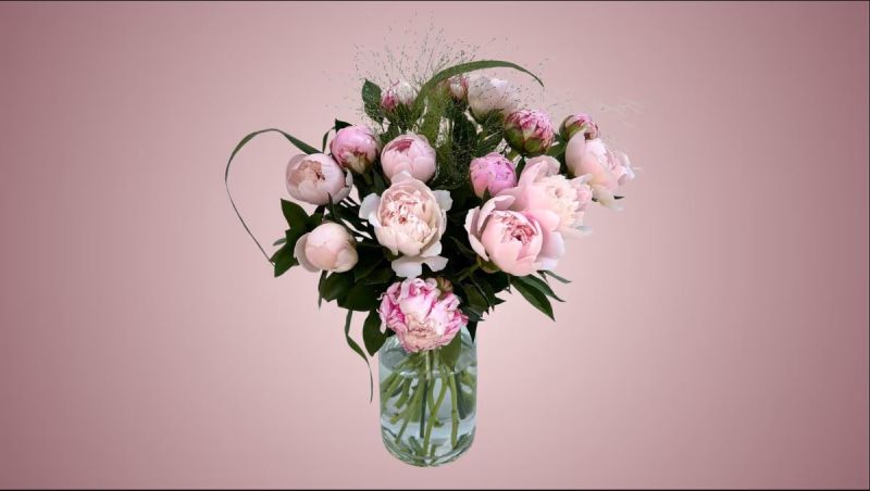 Pink Peonies Bouquet 15 Pieces