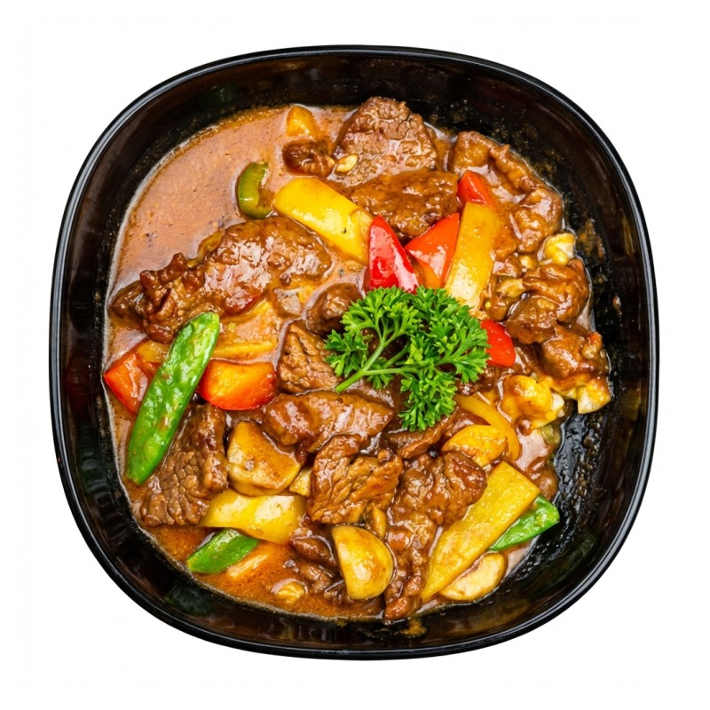 Filet De Boeuf Au Curry Rouge Et Lait De Coco