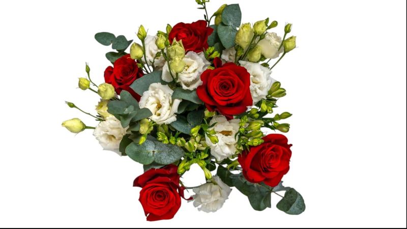 White And Red Bouquet (Medium)
