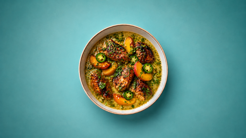 Chicken-Jalapenos-Peach Stew (Spicy)