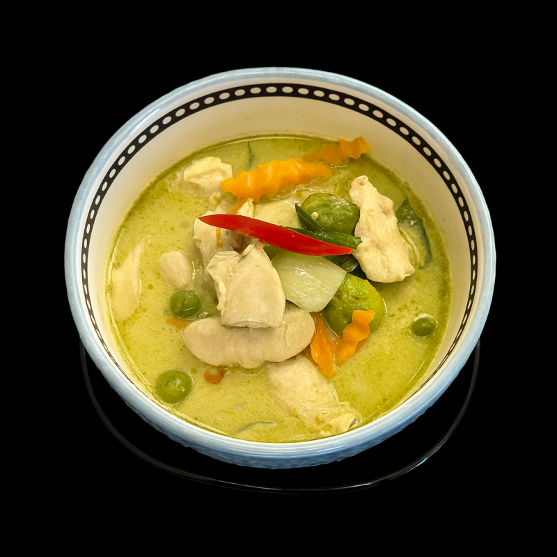 (22) Curry Vert Au Poulet Dans Une Soupe Au Lait De Coco