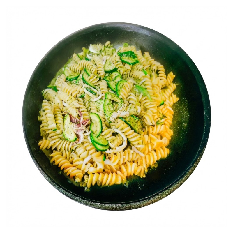 Fusilli Zucchine, Pesto E Calamari