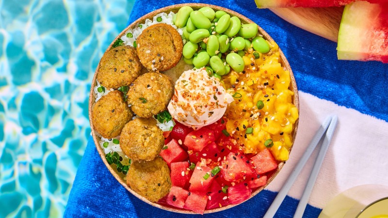Red & Mango Poké Falafels
