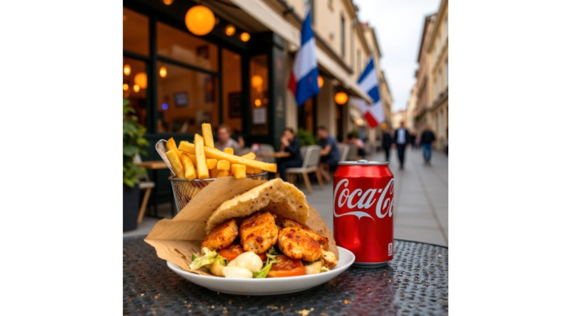 Sandwish brochette + Frites + Boisson - Le bistrot Kebab