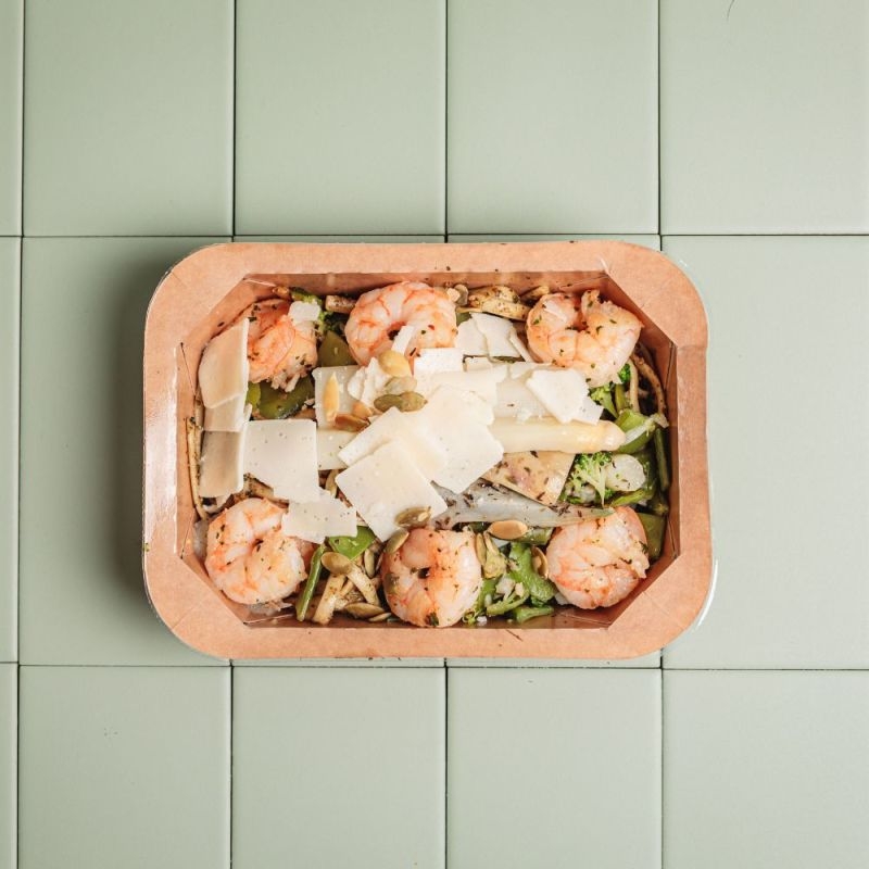 Linguine Au Pesto Et Scampis