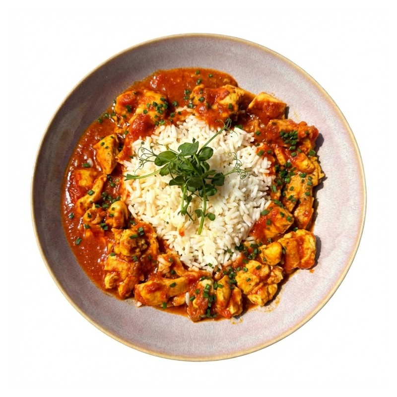 Emincé De Dinde Tomates Au Curry Et Son Accompagnement Au Choix