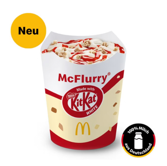 Mcflurry® Kitkat® White + Erdbeer Sauce