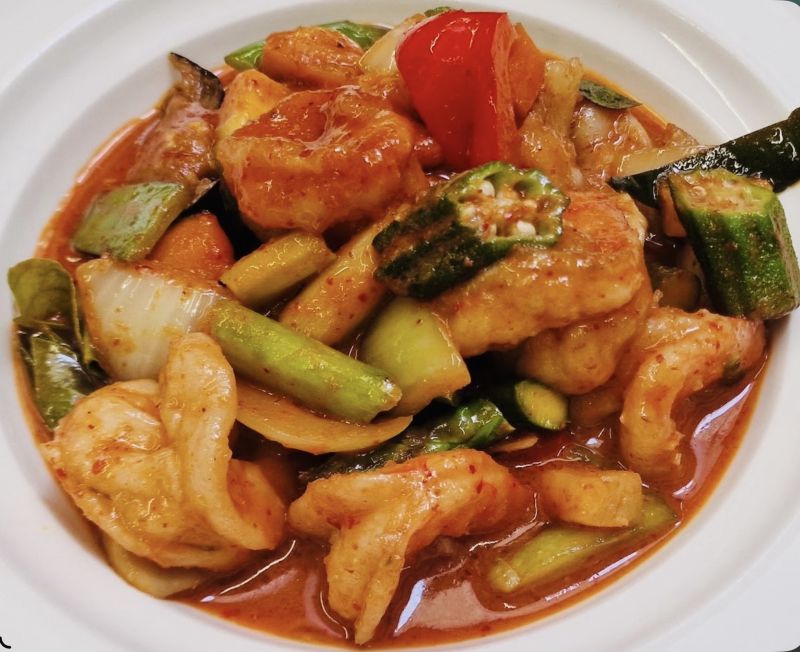 108 Scampis Thaï À La Citronnelle, Curry Rouge Et Lait De Coco (Pimentée)