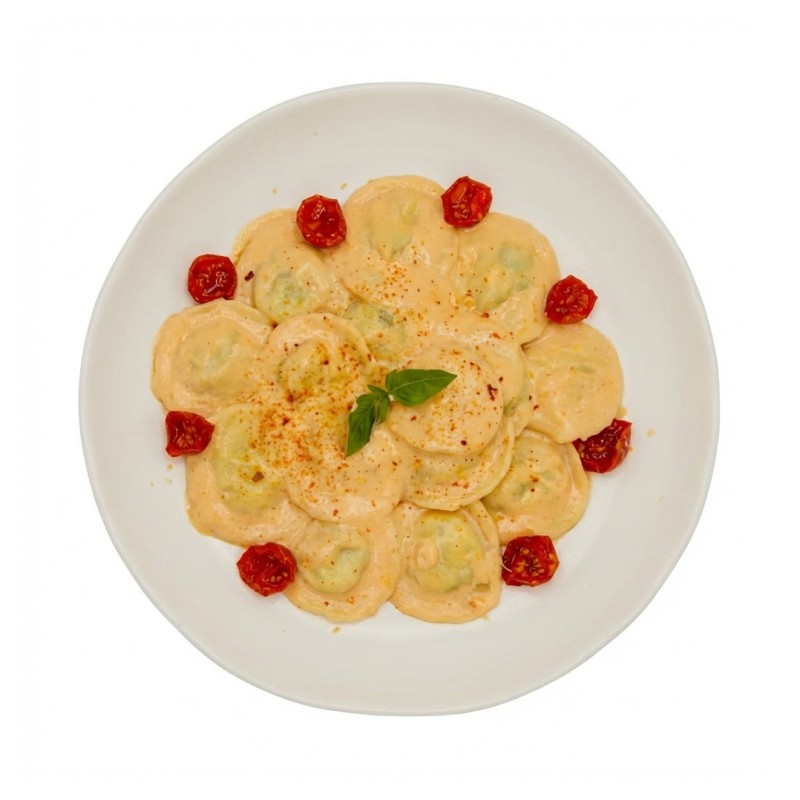 Agnolotti Velouté Rose Gambas