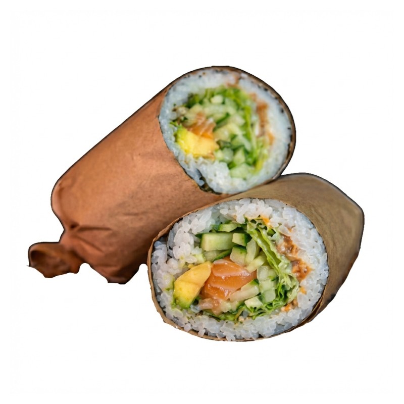 Bu1 Burrito Saumon Concombre Lolo Verte Sauce