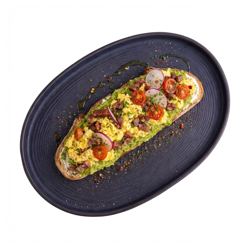 Toast Avocat Oeufs Brouillés Et Lardons