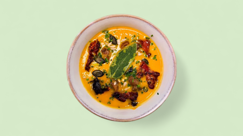 Crème De Potirons, Chataigne Et Lard Croustillant