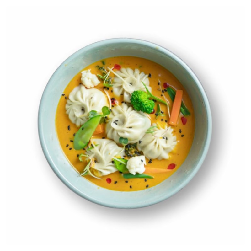 6. Delhi Chicken Jhol Momos