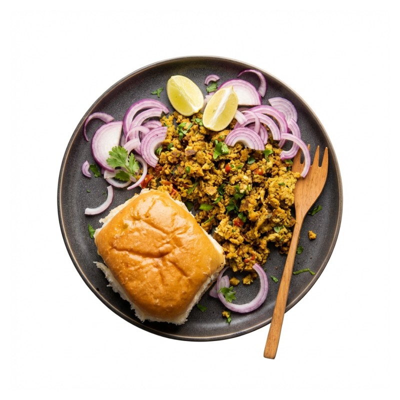 Pav With Anda Burji (Scrambled Egg)