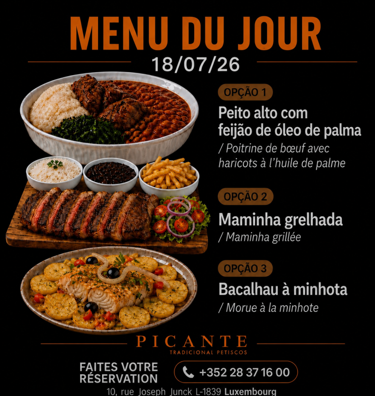Menu Du Jour Peito Alto 🇦🇴