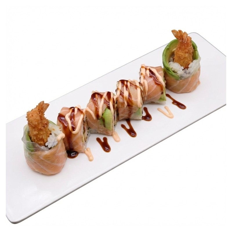 Printemps Roll Sushi Saumon–Avocat & Tempura