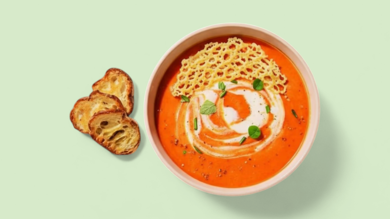 Creme De Tomates Et Poivrons, Dentelle De Gouda