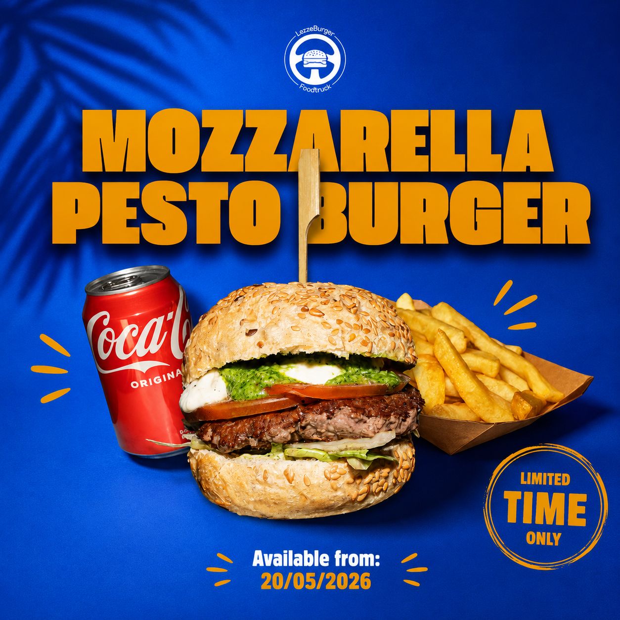 Mozzarella Pesto Burger Menu